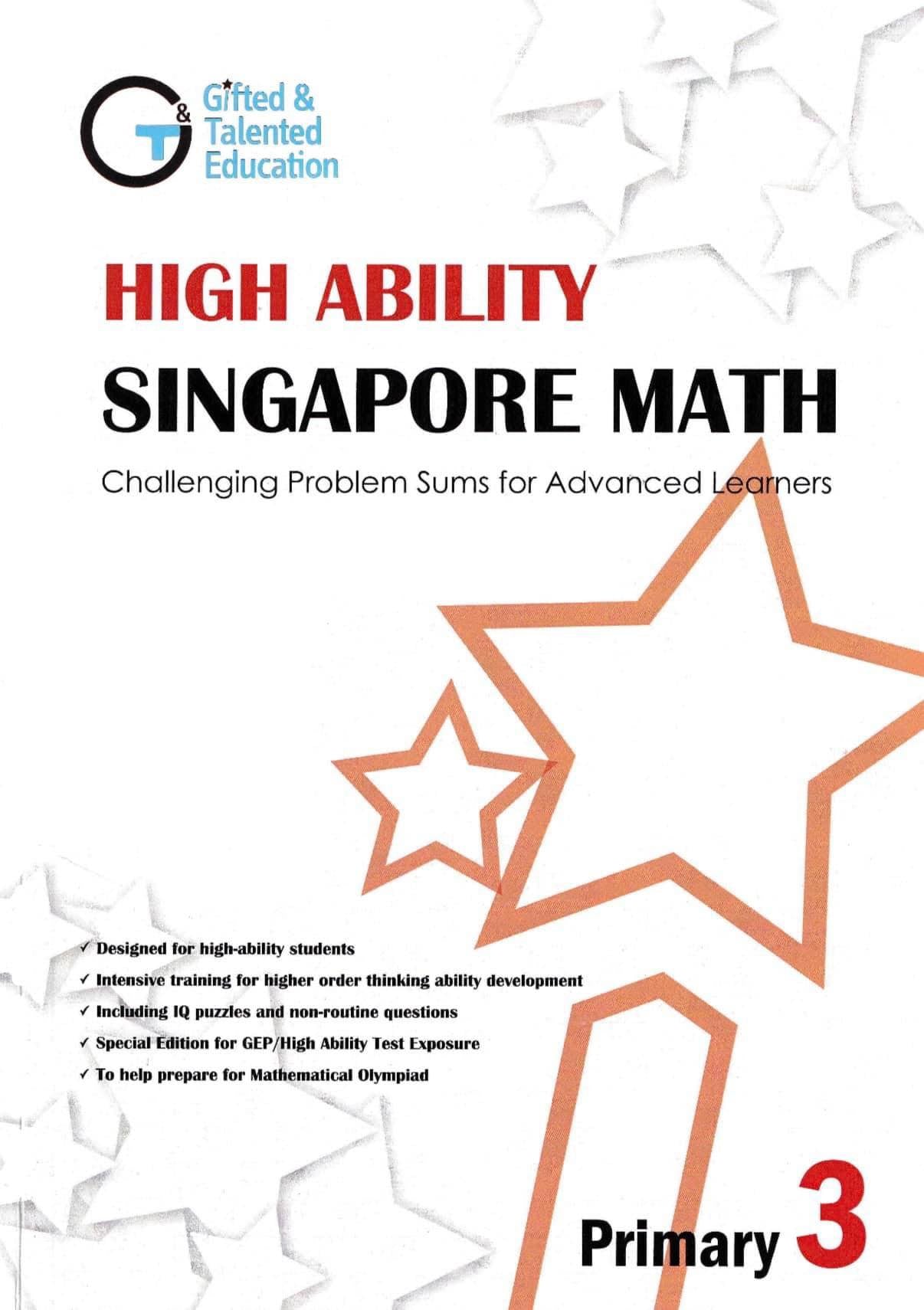 High Ability Singapore Math Challenging Problem Sums for Advanced Learners