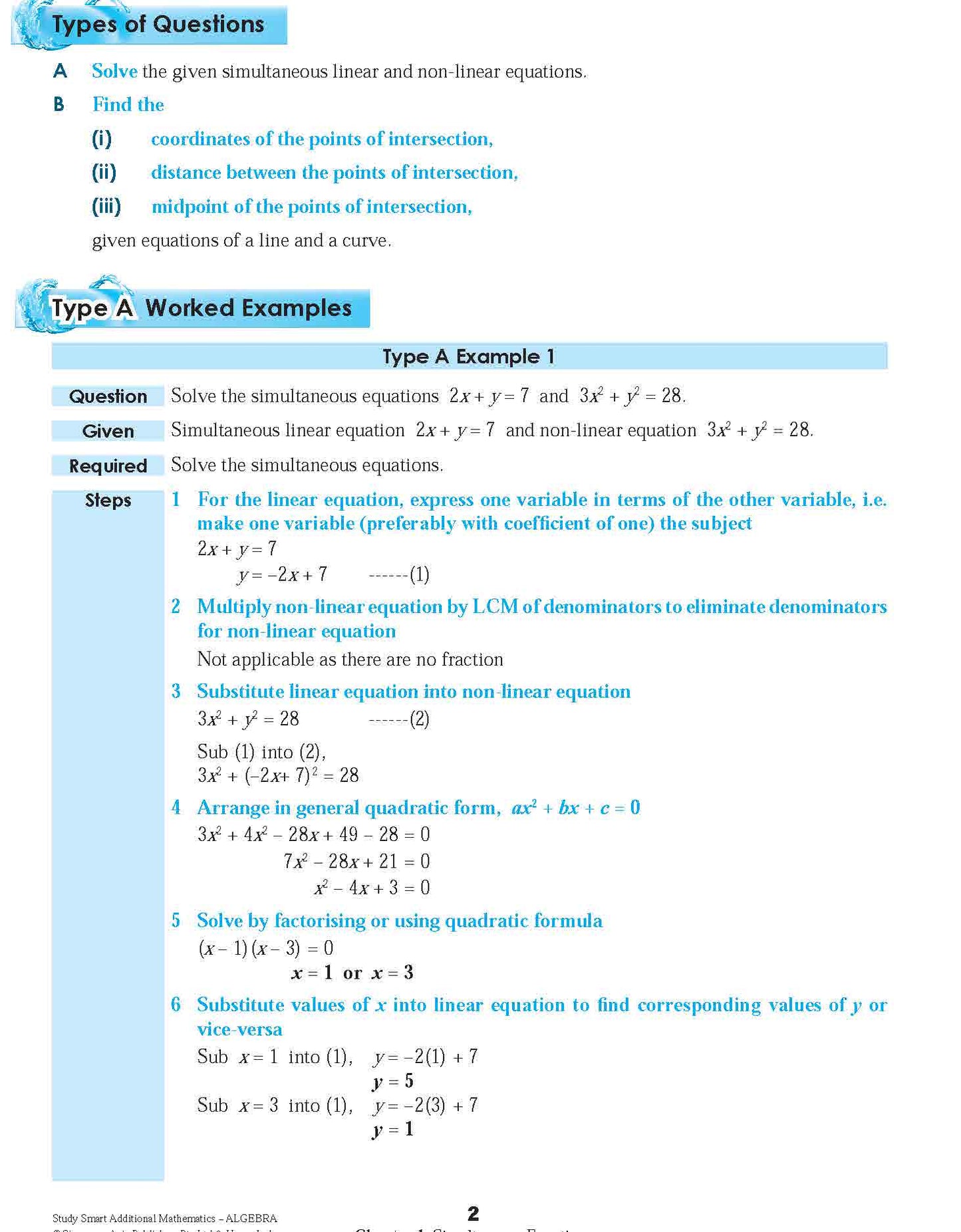 STUDY SMART ALGEBRA For Upper Secondary Levels