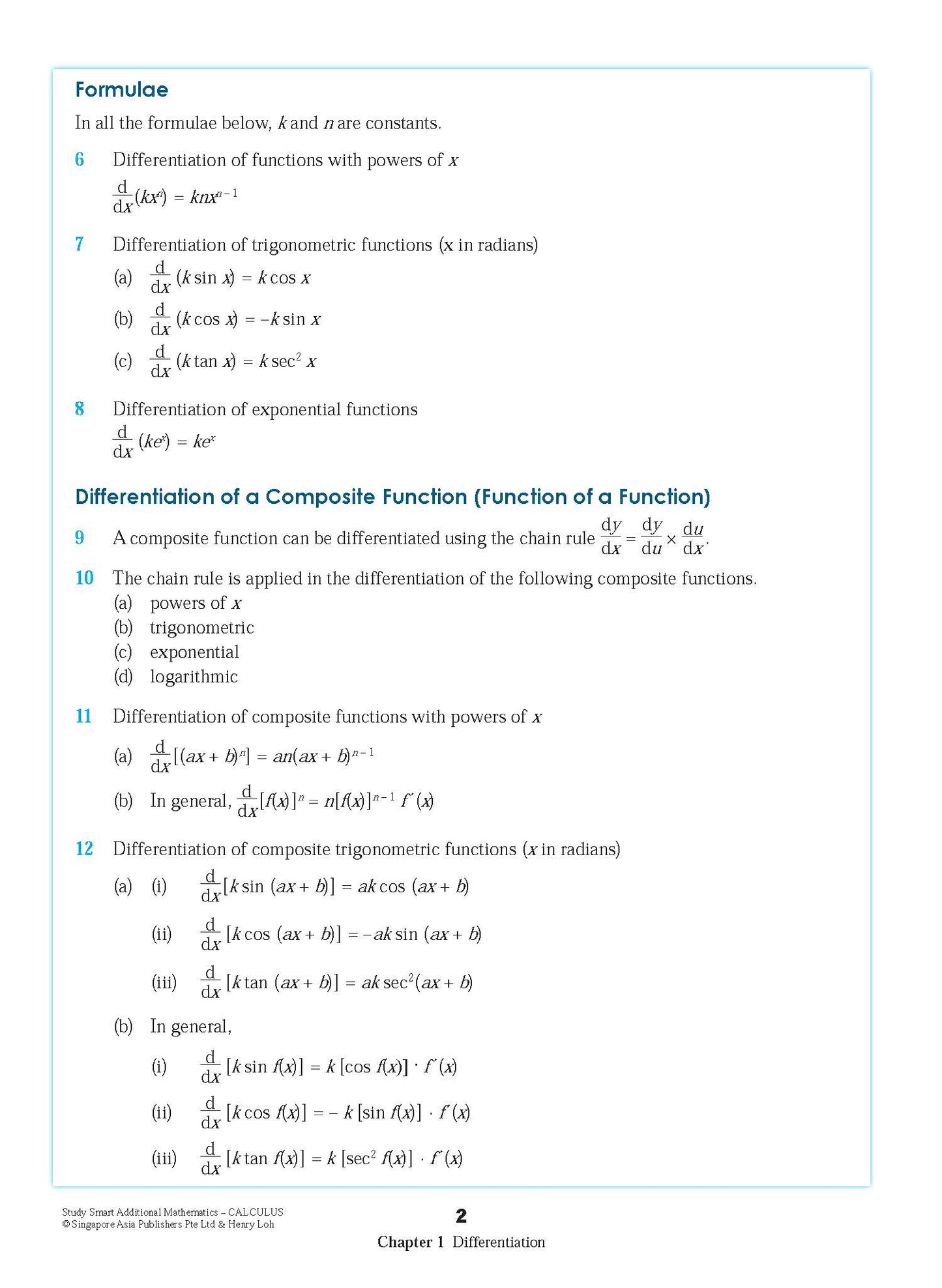 STUDY SMART CALCULUS For Upper Secondary Levels