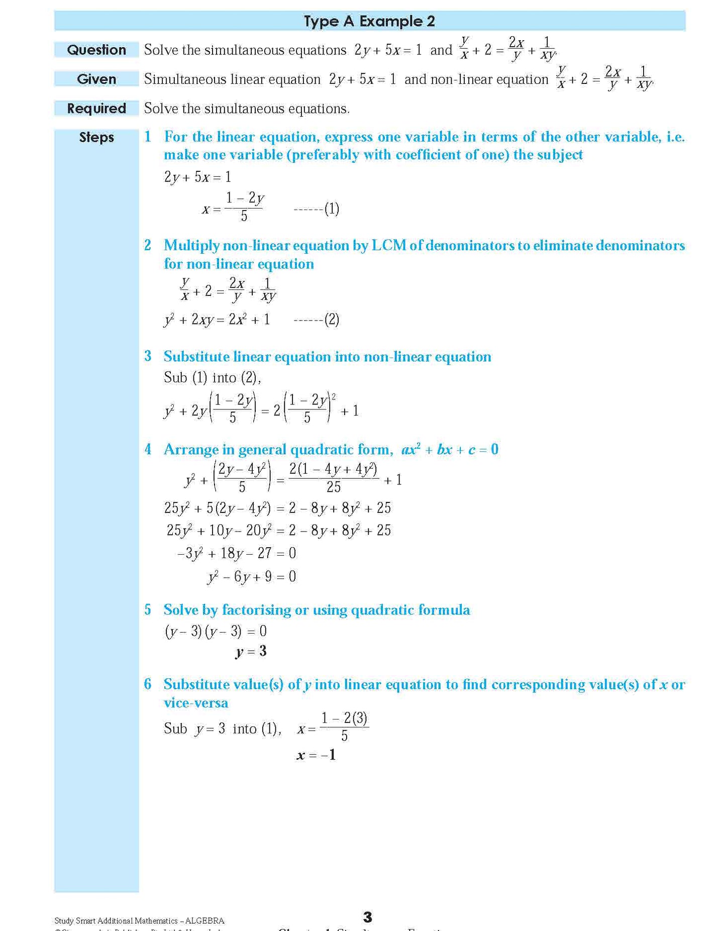 STUDY SMART ALGEBRA For Upper Secondary Levels