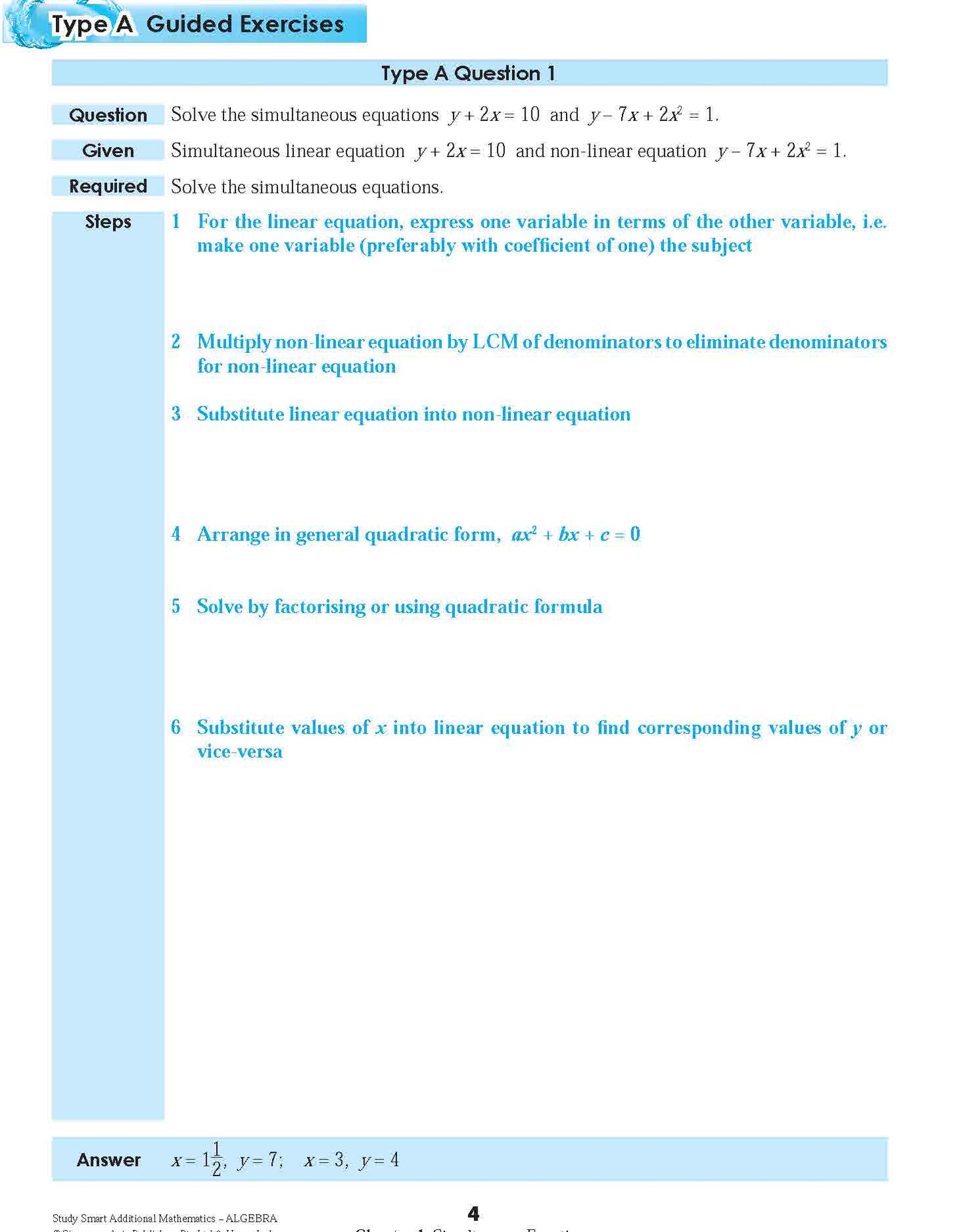 STUDY SMART ALGEBRA For Upper Secondary Levels