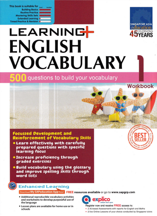 Learning+ English Vocabulary Workbook for Primary Levels